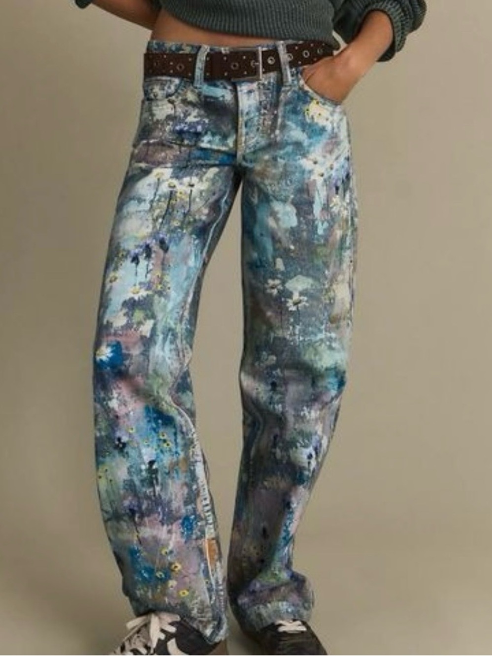 WE THE FREE By Free People:”Illusions”Low-Rise Jean In Floral Canvas(28,30)NWT